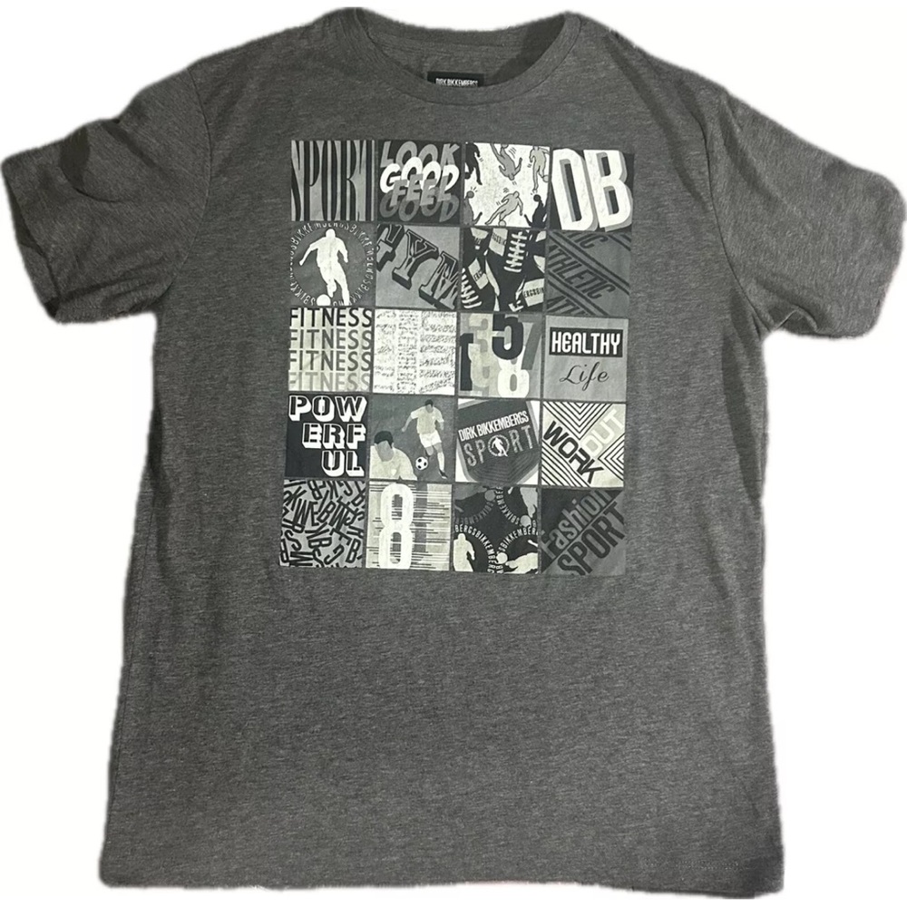 Dirk Bikkembergs Graphic T Shirt Men’s Large Football Soccer Sports Short Sleeve